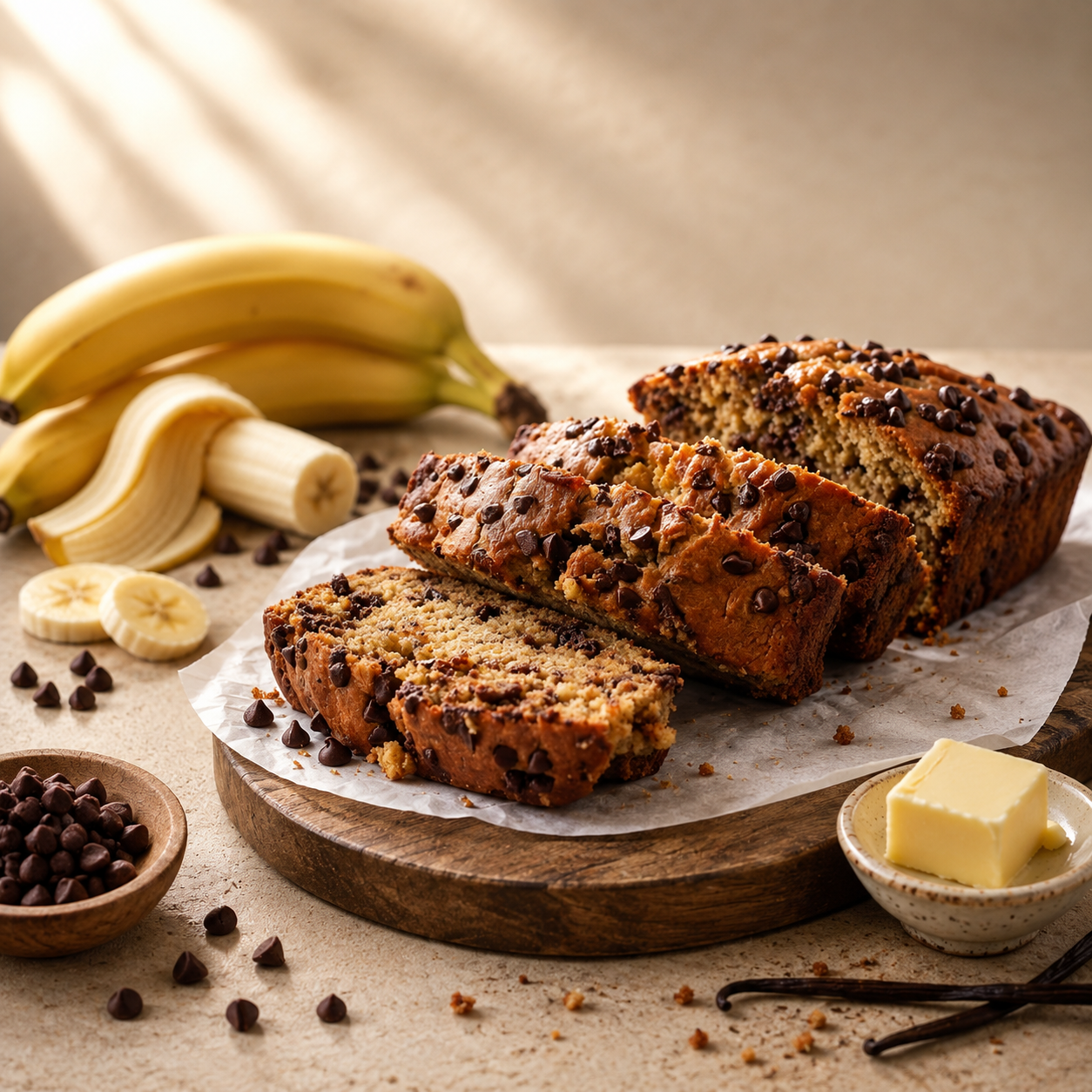 Banana chocochips tea cake
